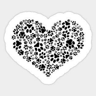 Heart Cat's footprints Sticker